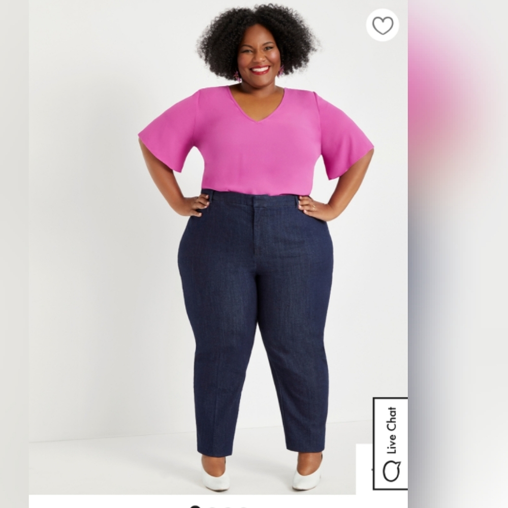 Eloquii Viola Fit Kady Denim Pant Plus Size 26